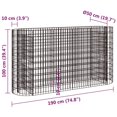 thumbnail image 4 of vidaXL Gabion Raised Bed Galvanised Iron 190x50x100 cm, 4 of 5