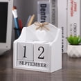 thumbnail image 3 of MasteelfCA BESPORTBLE 1Pc Vintage Wooden Calendar European Style Desktop Wood Blocks Rustic Perpetual Calendar, 3 of 7
