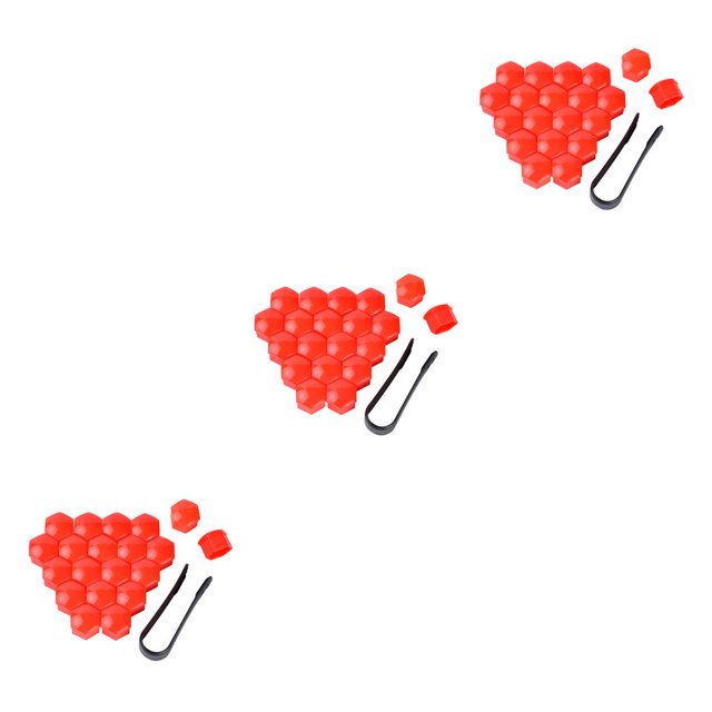 Maytalsory 20 Pièces Voiture Écrou de Roue Bouchons Moyeu Auto Vis Couvercle de Remplacement Anti-Poussière Rouge 21mm 3Set
