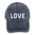thumbnail image 1 of David & Young  Chenille Love Lettered Baseball Cap Hat (Women's), 1 of 2