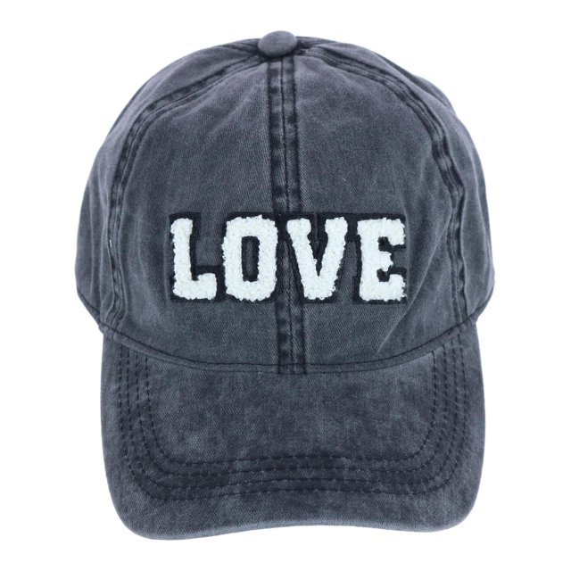 David & Young Chenille Love Lettered Baseball Cap Hat (Women's)