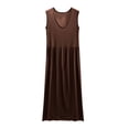 thumbnail image 1 of Tqcoqu Jupe d'Intérieur pour Femme à Col Rond, Couleur Unie, avec Coussinet de Poitrine, Ample et Confortable, Grande Taille, 1 of 7