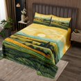 thumbnail image 2 of YST Sunset Landscape Coverlet Set Rustic Farmhouse Decor Bedspread Set For Kids Adults Watercolor Impressionism Style Quilt Set With 2 Pillowcases, Queen 3Pcs, 2 of 5