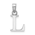 thumbnail image 1 of Diamond2Deal 14K White Gold Block Letter L Initial Pendant for Women, 1 of 6