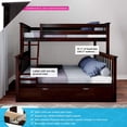 thumbnail image 2 of BEDSMART Solid Wood Twin Over Full Bunk Bed With Trundle | Espresso, 2 of 6