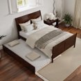 thumbnail image 3 of Portland Full Wood Platform Bed with Matching Footboard & Full Trundle in Walnut, 3 of 11