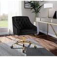 thumbnail image 3 of Meridian Furniture Arden Chaise de Bureau Pivotante Réglable en Velours Noir et Or, 3 of 6