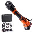 thumbnail image 1 of KFFKFF Cordless Mini Press Tool, 18V Electric Pipe Crimping Tool for 1/2", 3/4", 1" PEX Pipe Copper Rings, PEX Press Tool Kit with 2pcs Battery, 1 of 9