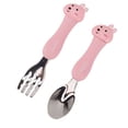 thumbnail image 1 of Adorable Cartoon Fork and Cartoon Fork Spoon Stainless Cute Toddler Table Setting Steel Toddler Feeding Training Spoons Forks Portable Animal Tableware for Kids  Tableware Set with, 1 of 8