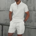 thumbnail image 1 of NTACZA Mens Shorts Set Shirt And Shorts Short Sleeve Tracksuits Quarter Zip Athletic Sweatsuits for Men S, 1 of 5