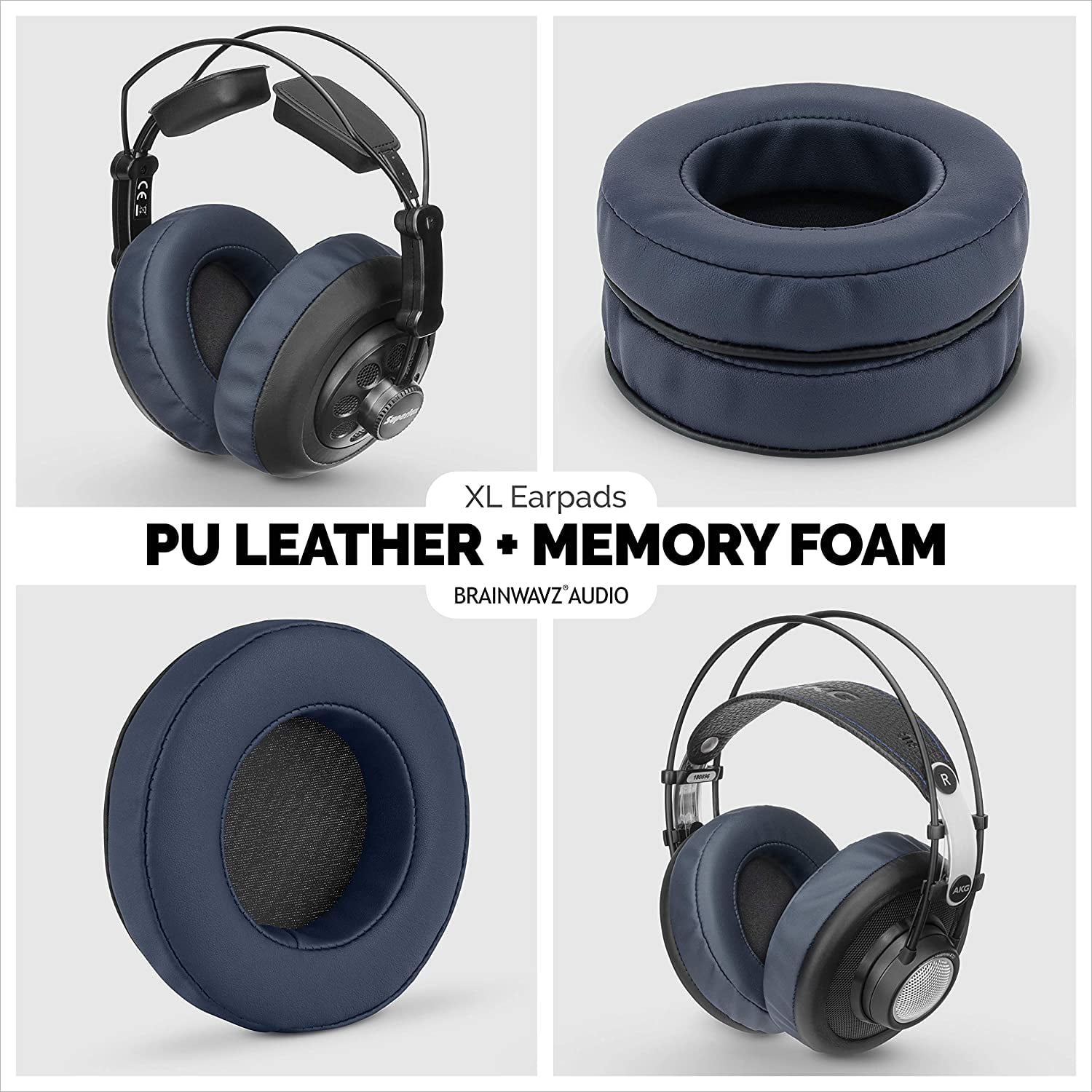 Brainwavz XL Large Replacement Memory Foam Earpads - Suitable for Many Other Large Over The Ear Headphones -