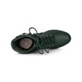 thumbnail image 4 of BLISSFUL STEP Women's Platform Buckle Lace Up Block Heel Ankle Boot Dark Green (Size 9), 4 of 6