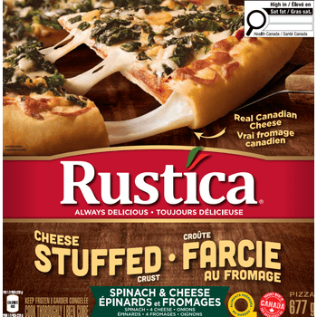 Rustica Stuffed Crust Pizza Spinach and Cheese 677 G Frozen, Rustica Stuffed Crust Spinach & Cheese Pizza