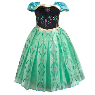 HAWEE Robe de Princesse pour Filles Costume d'Anna - Robe de Fête d'Anniversaire Halloween