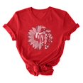 thumbnail image 4 of Meichang T-Shirts Joyeuse Saint-Valentin pour Femmes Imprimé Cœur Mignon Hauts Col Rond Manches Courtes T-Shirts de Vacances Saint-Valentin, 4 of 4