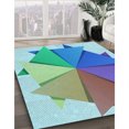 thumbnail image 3 of Ahgly Company Tapis d'Intérieur Lavable en Machine Carré Bleu Acier, 8 Pieds Carré, 3 of 7