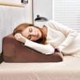 thumbnail image 2 of Costway Bed Wedge Pillow with 2 Side Pockets Support for Back Smooth Zipper Brown, 2 of 6
