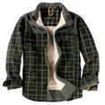 thumbnail image 1 of Men's Winter Jacket Jacket Plaid Plus Velvet Plus Size Winter Windproof And Warm Hooded Pure Cotton, 1 of 9