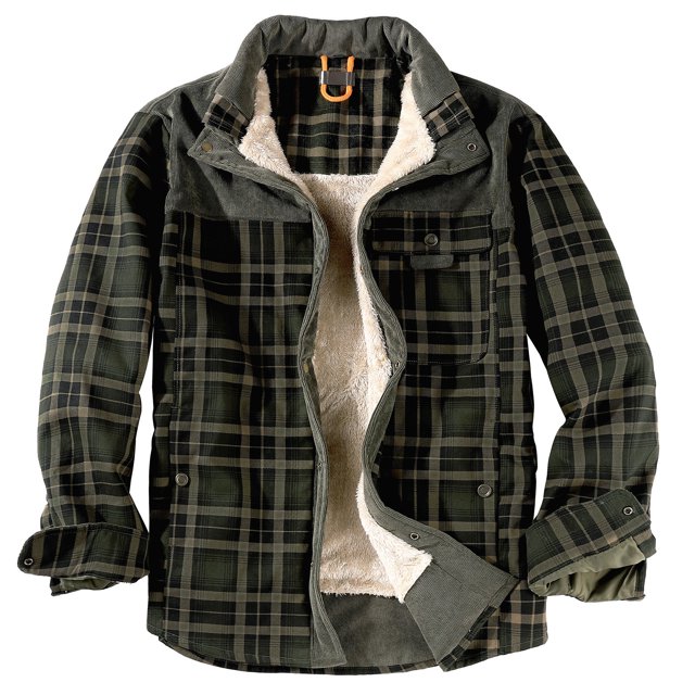 Men's Winter Jacket Jacket Plaid Plus Velvet Plus Size Winter Windproof And Warm Hooded Pure Cotton