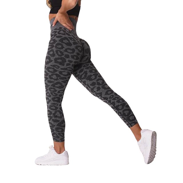 Kcodviy Popular Snowflake Color Leopard Yoga Pants with Ruched Butt Print Cropped Pants Leopard High Waist Yoga Pants Print Jacquard Seamless Animal Womens Tall Yoga Pants Print Yoga Pants