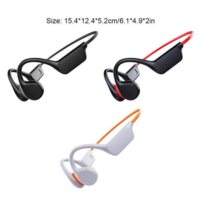 maskred Expérience d'Écoute Écouteurs à Conduction Osseuse pour Porter Bluetoothss et MP3 orange Blanc