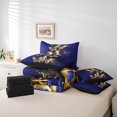 thumbnail image 4 of YST Gold Butterfly 7-Piece Bedding Set, Wild Animal Wildlife, Full, Navy Blue and Gold Comforter Set, 4 of 4
