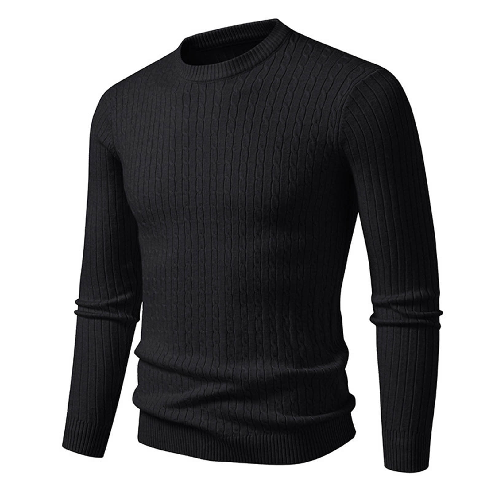 LIaqionyy Chandail pour Homme à Col Roulé, Chandail à Enfiler, Hauts Tricotés Automne Hiver, Chandail Chaud à Enfiler, Coupe Ajustée, Chandail de Base, M-3TG