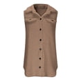 thumbnail image 4 of Tranfacy Veste en Molleton pour Femmes, Manteaux d'Hiver pour Femmes, Veste Ample Unie Décontractée à Col Rabattu avec Boutons, 4 of 7