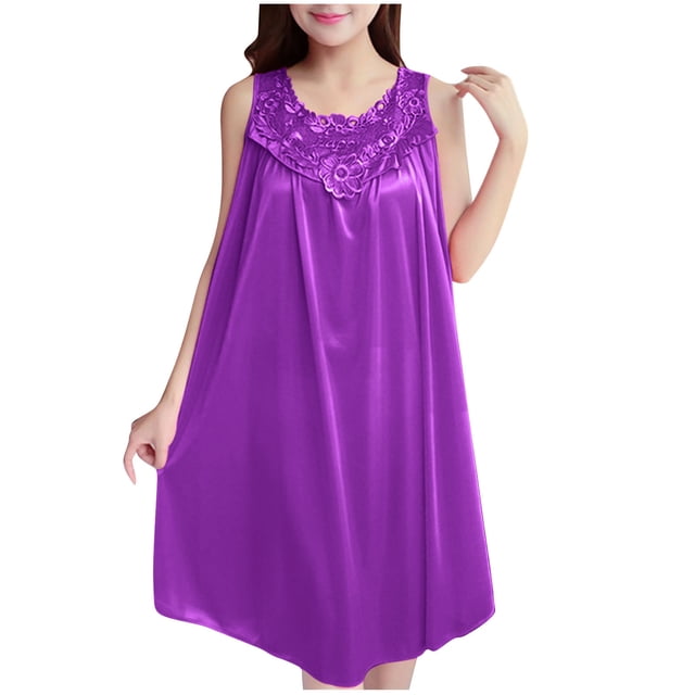 Tqcoqu Women's Round Neck Solid Color Loose And Comfortable Plus Size Home Skirt