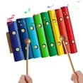 thumbnail image 1 of Colorful 8-Note Wooden Xylophone for Beginners - Handcrafted Birch Wood Percussion Instrument with 2 Mallets (19cm Length) - Ideal Birthday/Holiday Gift for Kids, Compact Size 23x17x4cm, 1 of 6