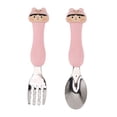 thumbnail image 1 of 2 Pack Toddler Fork Spoon, Metal Toddler Cutlery Set Cartoon Spoon Tableware Kit Stainless Steel Forks And Spoons Comfortable To Handle Toddler Silverware With Storage Box, 1 of 8