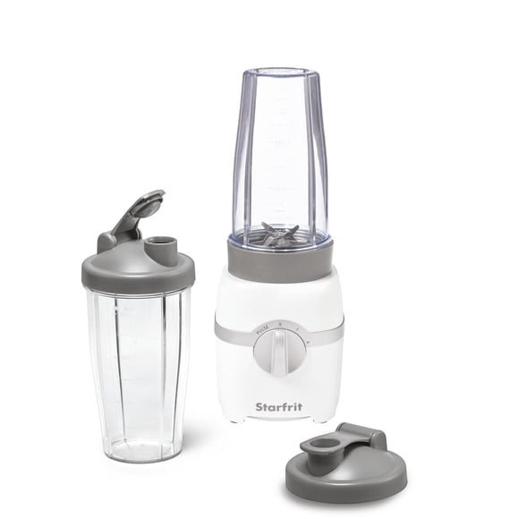 Starfrit Personal Blender 6PC Set, 300W, Stainless Steel Blade, 2 x 828 ml Cups, High Low and Pulse Modes, Perfect for Smoothies and Ice Crushing