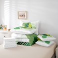 thumbnail image 4 of YST Ensemble de Literie Moderne Vert 7 Pcs Style Mi-Siècle, Feuilles Abstraites, Polyester, Format Double (7 Unités), 4 of 4