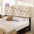 thumbnail image 2 of Gymax Headboard for Queen & Full Size Bed Tufted Upholstered Head Board w/2AC Outlets Beige, 2 of 10