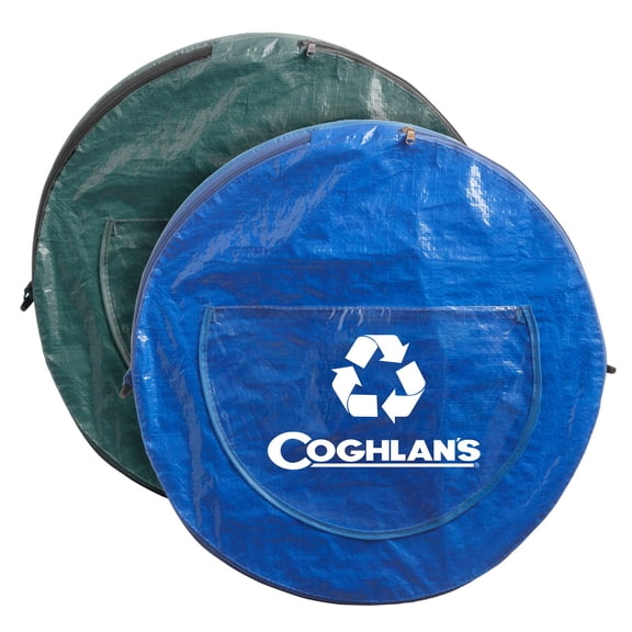 Coghlan's Pop-Up Lightweight Trash & Recycle Can â?? Collapsible Dual-Purpose Bin for Camping, RV, and Travel â?? Durable, Compact, and Easy to Store â??