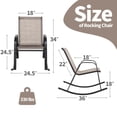 thumbnail image 3 of Costway Lot de 2 Chaises Berçantes de Patio, Berceuses en Métal Robustes pour l'Extérieur, Antidérapantes, Brun, 3 of 8
