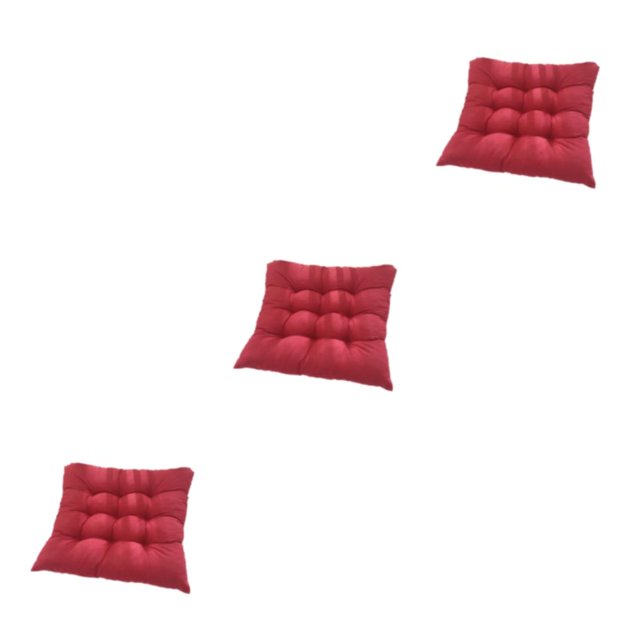 Decodeary Coussin de Siège Confortable et Respirant en Tissu Polyester Rembourrage Perle pour Sans Pression avec Rembourrage Perle Rouge Vin 3ensemble
