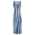 thumbnail image 4 of Womens Sleeveless Tight Maxi Dress Side Slit Drawstring Ruched Slim Fit Tank Dress U Neck Summer Club Beach Sun Dresses, 4 of 5