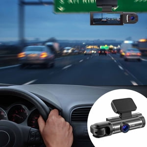 Tunhigl Dash Cam devant et à l'intérieur 1080P Caméra Dash pour voitures IR Caméra de vision nocturne Loop Enregistrement de la détection de mouvement HDR