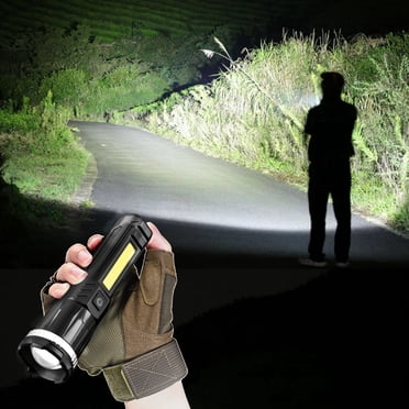 Meitianfacai LED Flashlight Super Bright Searchlight, Zoomable Rechargeable Flashlight Torch Work Spotlight with 4 Modes,, Powerful Handheld Flashlight for Outdoor Hiking Fishing Camping Gear