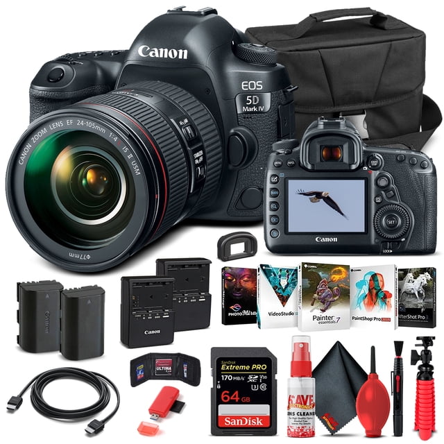 Canon EOS 5D Mark IV Camera W/ 24-105mm F/4L II Lens 1483C010 - Basic Bundle(International Model)