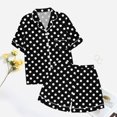 thumbnail image 2 of MIASHUI Ensemble de Pyjama 2 Pcs pour Garçons et Filles à Pois Boutonné, Noir, 10-11 Ans, 2 of 4