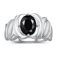 thumbnail image 1 of RYLOS Bagues pour Femmes Bague en Argent Sterling Solitaire Pierre Précieuse Ovale 9x7 mm avec Anneau Fini Satin Onyx d'Octobre Bijoux Taille 9, 1 of 7