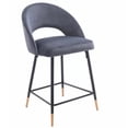 thumbnail image 1 of Plata Décor Import Inc – Luxurious Akira Bar Velvet Stool in Grey, 1 of 5
