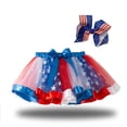 thumbnail image 2 of Yuyuzo Jupe Superposée Jupes Mini en Tulle pour Filles Robe de Danse Princesse Robes Colorées à Volants avec Bandeau à Nœud, 2 of 7