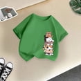 thumbnail image 4 of GDREDA Vêtements Fille Enfant Filles Mignon Mode Imprimé Décontracté Ample Col Rond Manches Courtes Tee Été T-Shirt Hauts Filles Manches Courtes Hauts Vert,2-4 Ans, 4 of 4