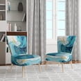 thumbnail image 2 of Designart "Azure Euphony I" Teal Azure Upholstered Accent Chair - Modern Arm Chair For Bedroom, 2 of 7