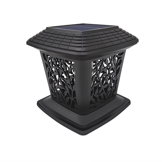 Lampes Solaires Extérieures Lampes Solaires pour Poteaux Extérieur Capuchon de Clôture Lumière pour Poteaux Patio Jardin Décoration Éclairage Blanc Noir, Éclairage Lampes Solaires Extérieures pour Poteaux Capuchon Lumière pour Clôture