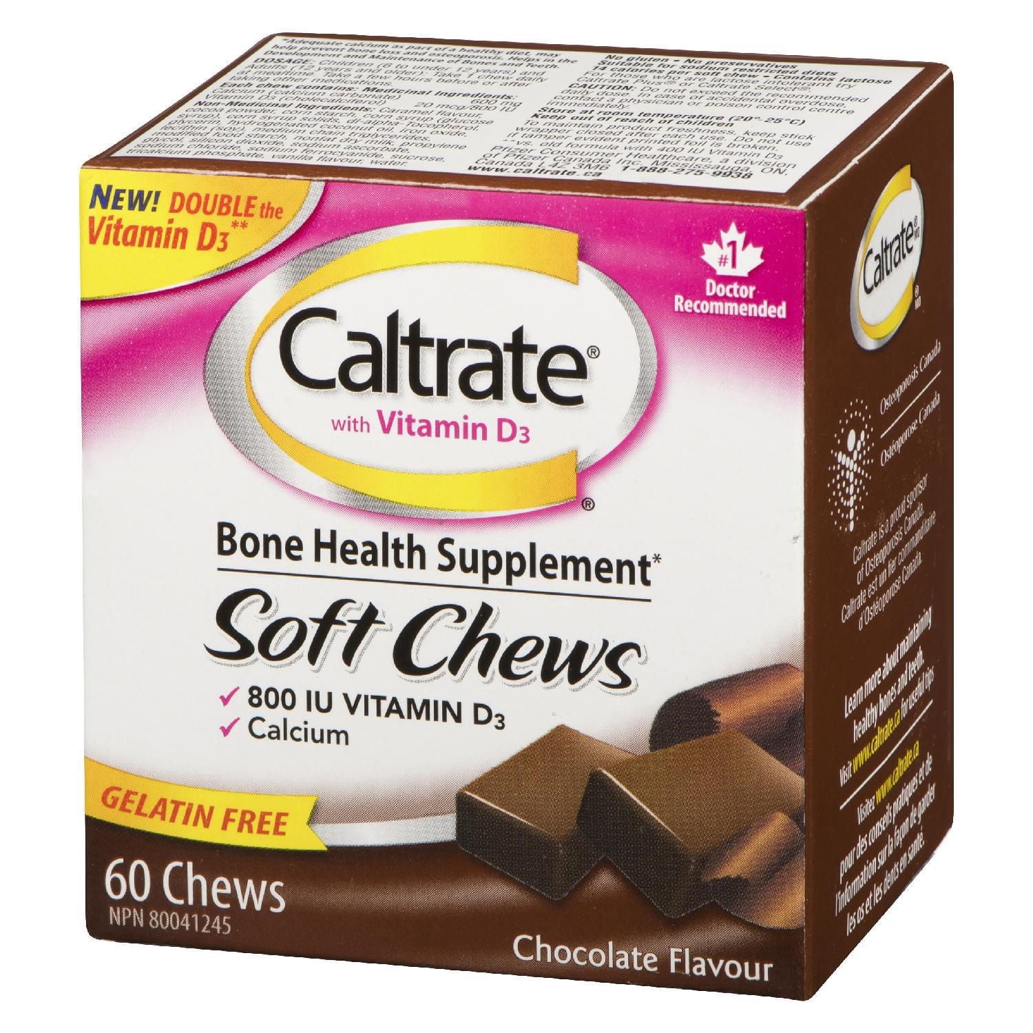 Caltrate Soft Chews Chocolate Vitamin D 60's