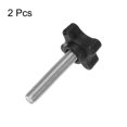 thumbnail image 3 of Uxcell 2 Pieces Star Knobs M8 x 45mm Metric Threaded Stud 32mm 4-Point Plastic Head Clamping Thumb Screws, 3 of 7